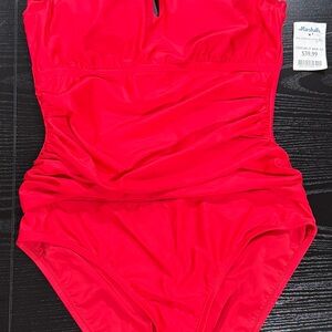 Vibrant Red Kids One Piece Swimsuit